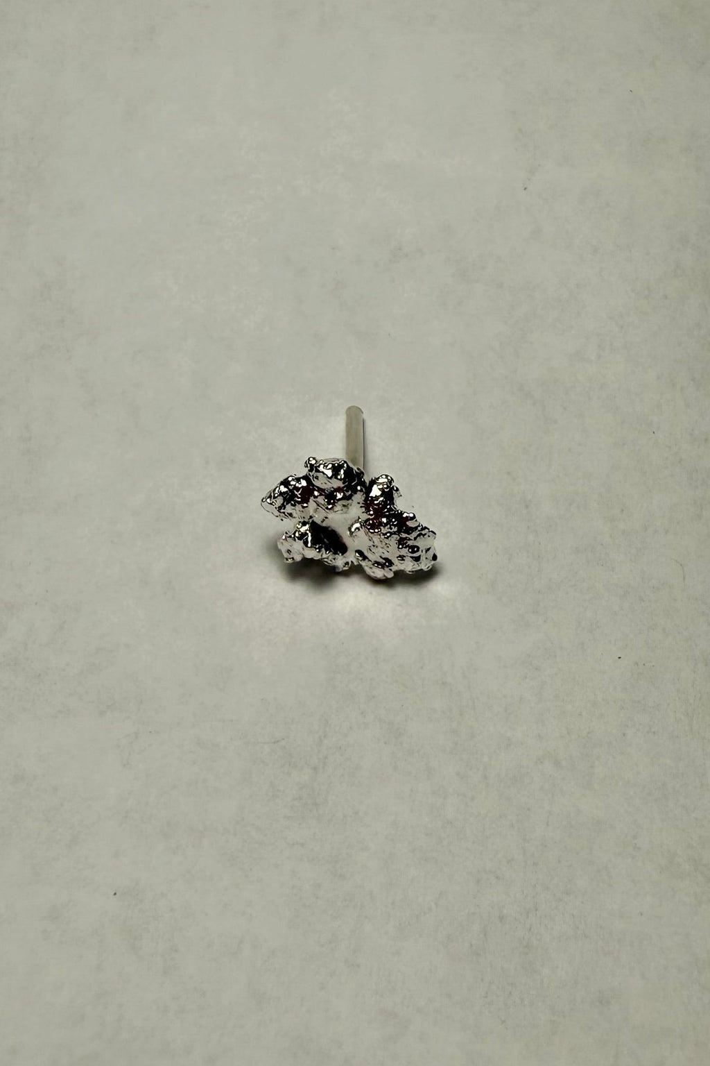 Boucles d'oreilles Blob en argent sterling 925 - Puce d'oreille organique unique.