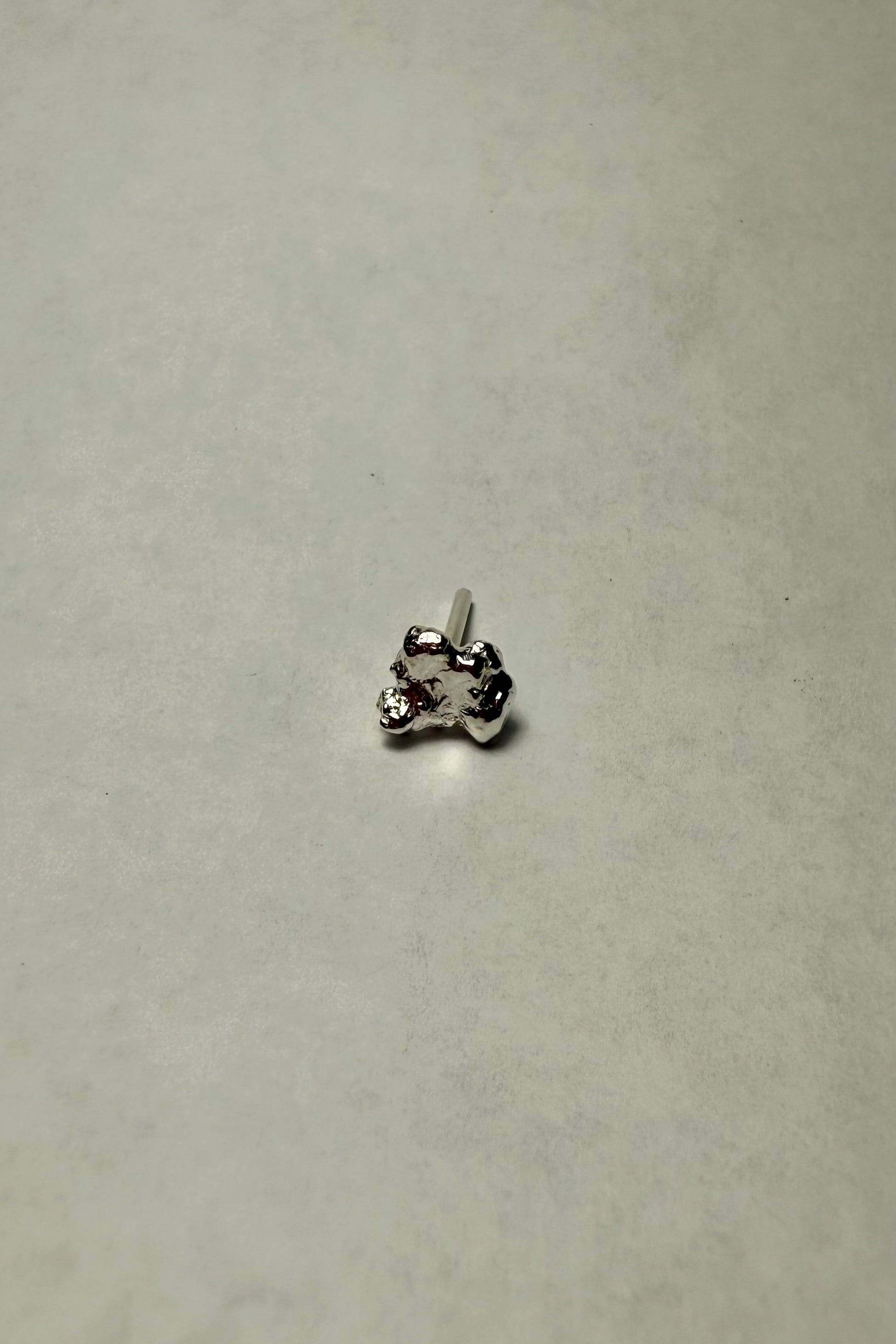 Boucles d'oreilles Blob en argent sterling 925 - Puce d'oreille organique unique.