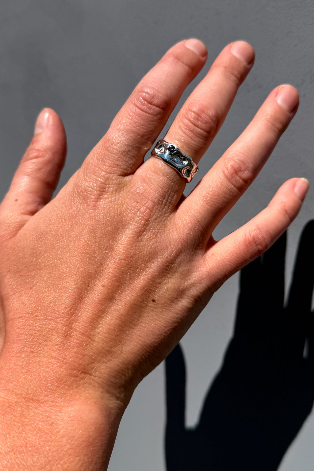 Bague Écrin pierre brune en argent sterling