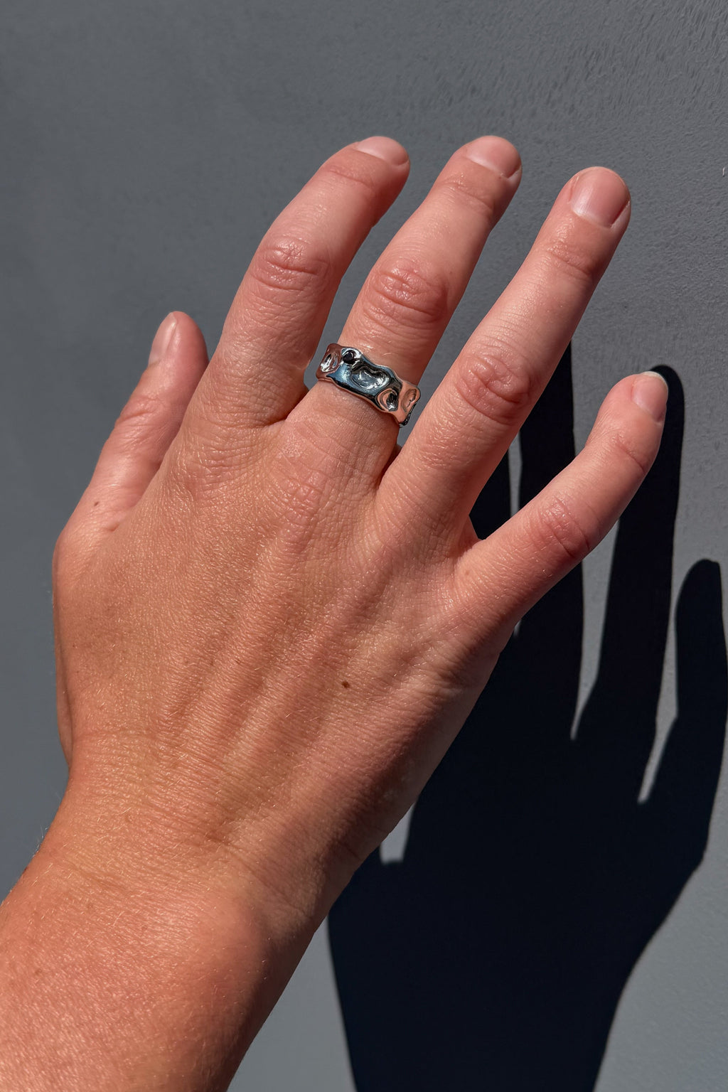 Bague Écrin pierre brune en argent sterling