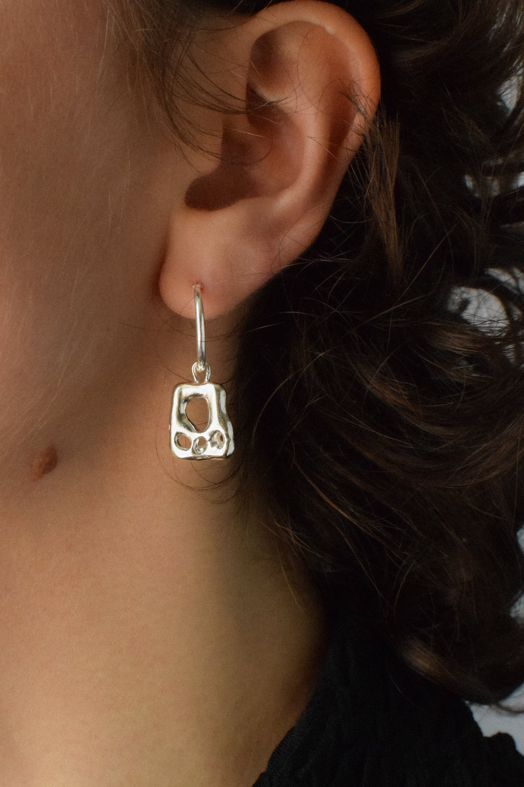 Boucles d'oreilles Interstices en argent sterling