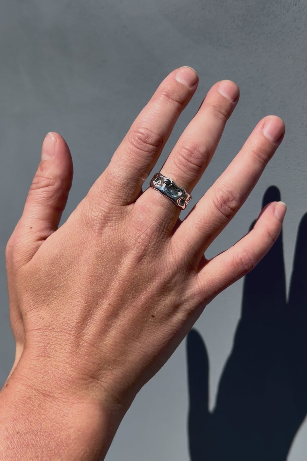 Bague Écrin pierre brune en argent sterling